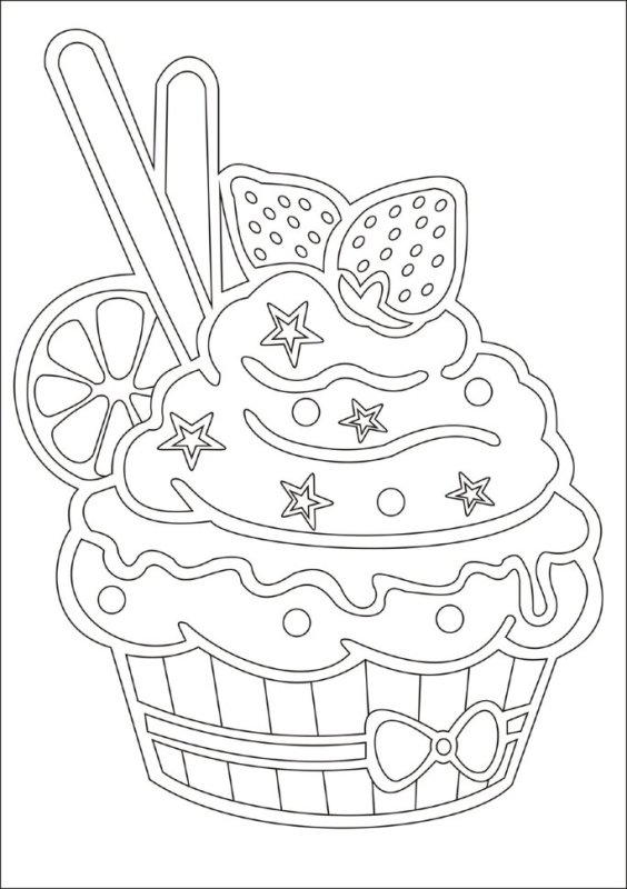 Пирожное. Раскраска