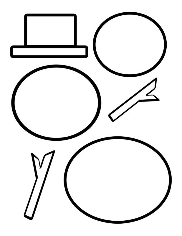 Снеговик заготовка для аппликации