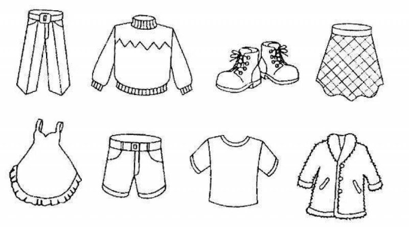 Раскраска одежда
