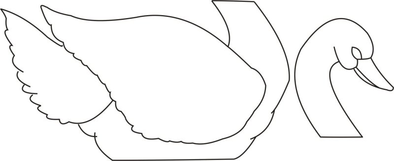 Лебедь шаблон для аппликации