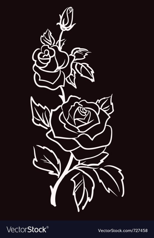 Роза для гравировки на стекле