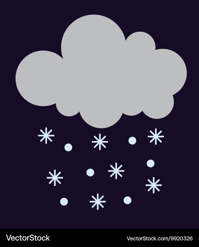 Тучка со снежинками