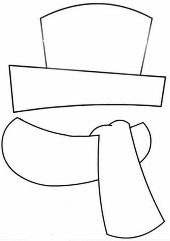 Шарфик для снеговика трафарет