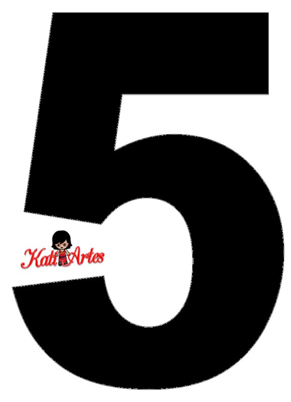 Цифра 5 для торта трафарет а4