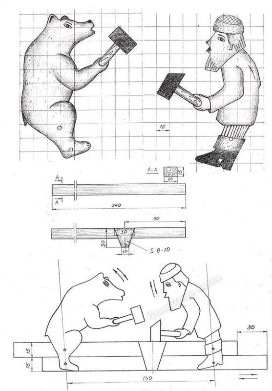 Богородская игрушка своими руками из фанеры чертежи