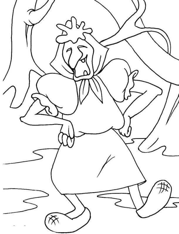 Баба Яга раскраска