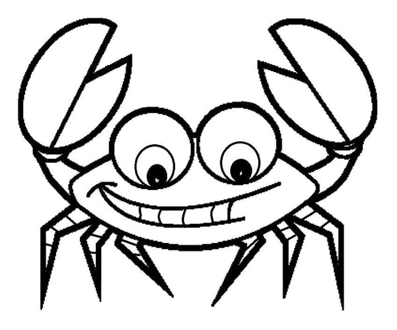 Крабик раскраска для детей