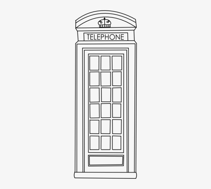 Красная телефонная будка раскраска