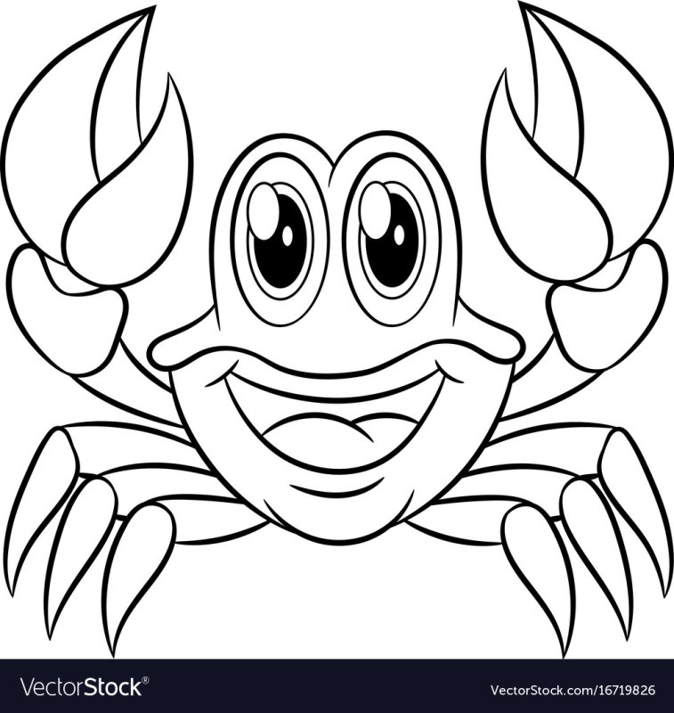 Краб раскраска