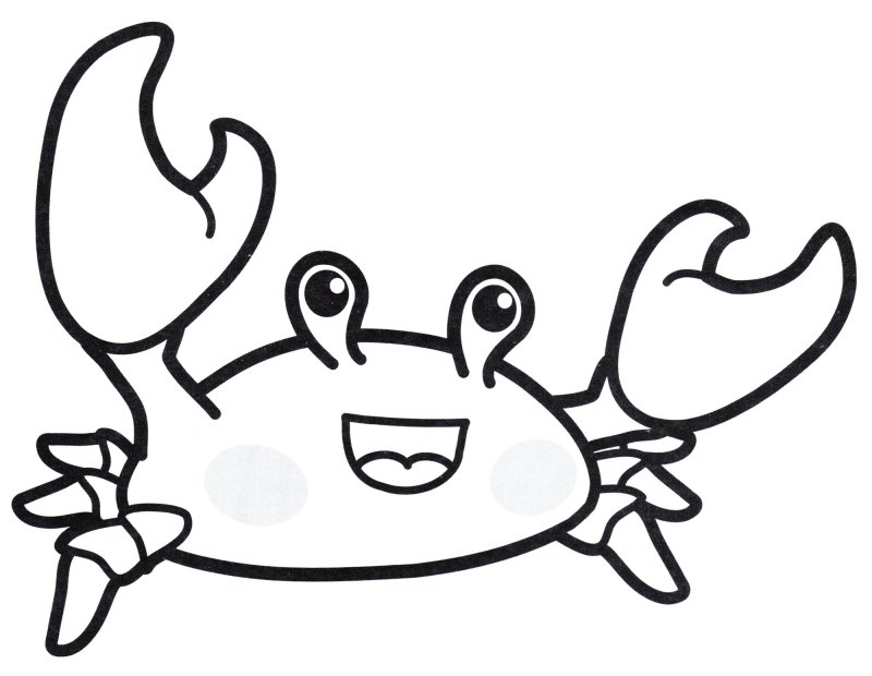 Крабик раскраска для детей
