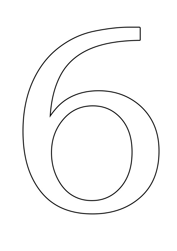 Цифра 6 контур