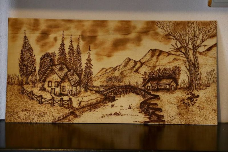 Пейзаж для выжигания