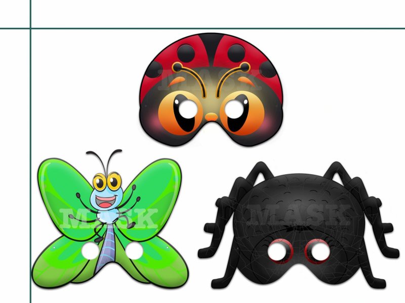 Маски для детей к сказке Муха Цокотуха