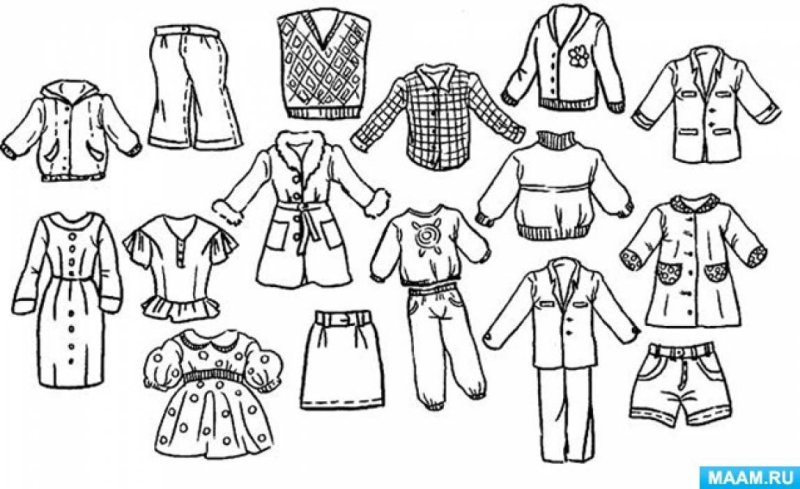 Одежда для разукрашивания детям