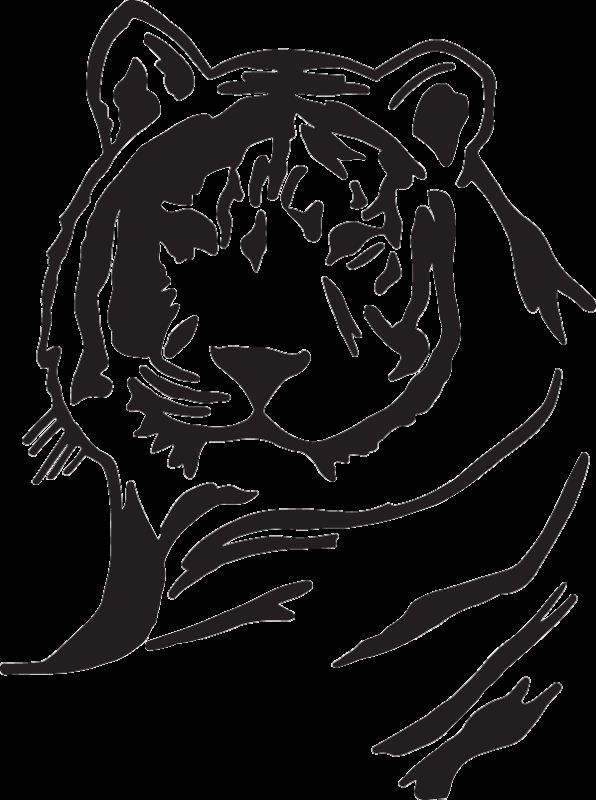 Тигр трафарет