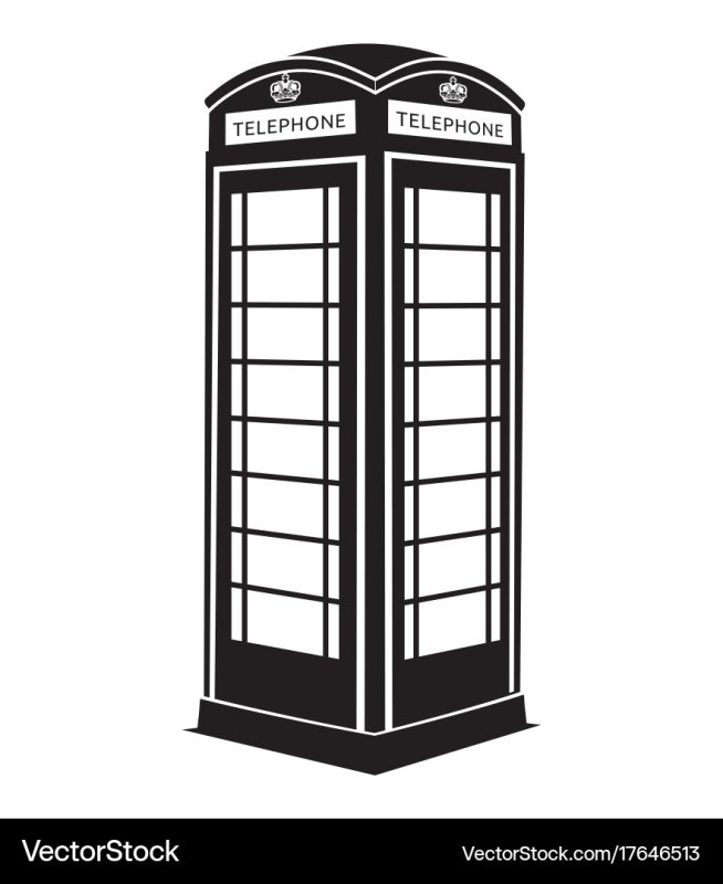 Английская телефонная будка вектор