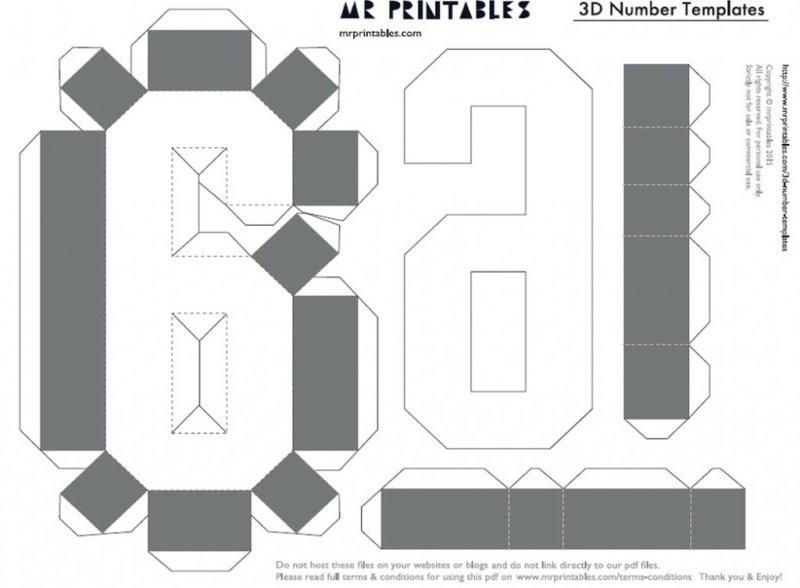 Схема объемных цифр