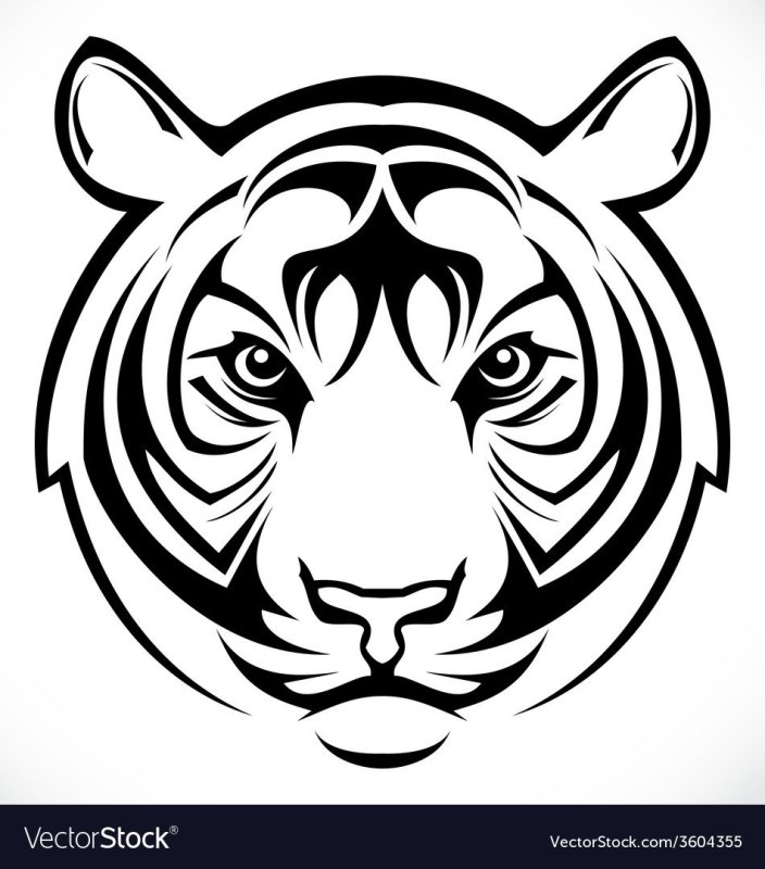 Силуэт морды тигра