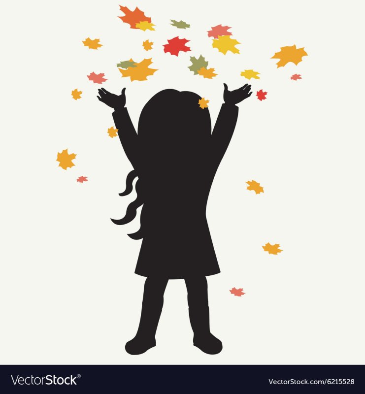 Силуэт девушки осень