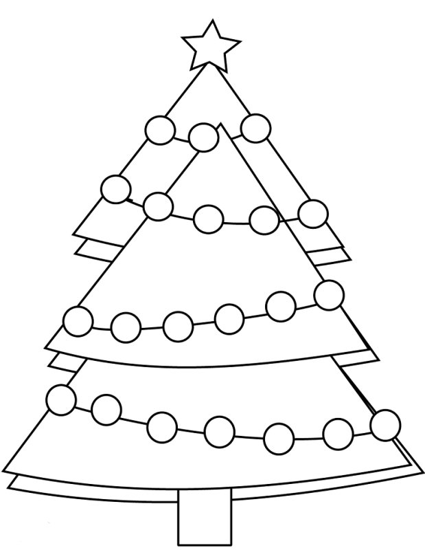 Новогодняя елка раскраска для детей