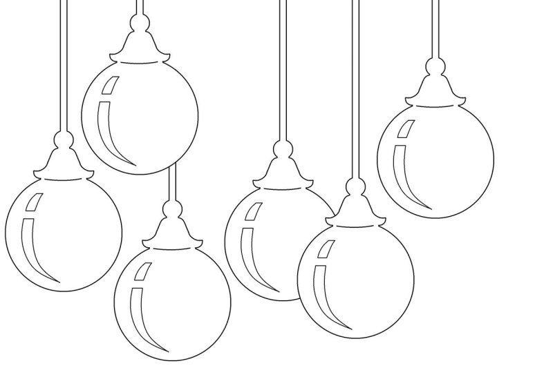 Новогодние шары трафареты на окна