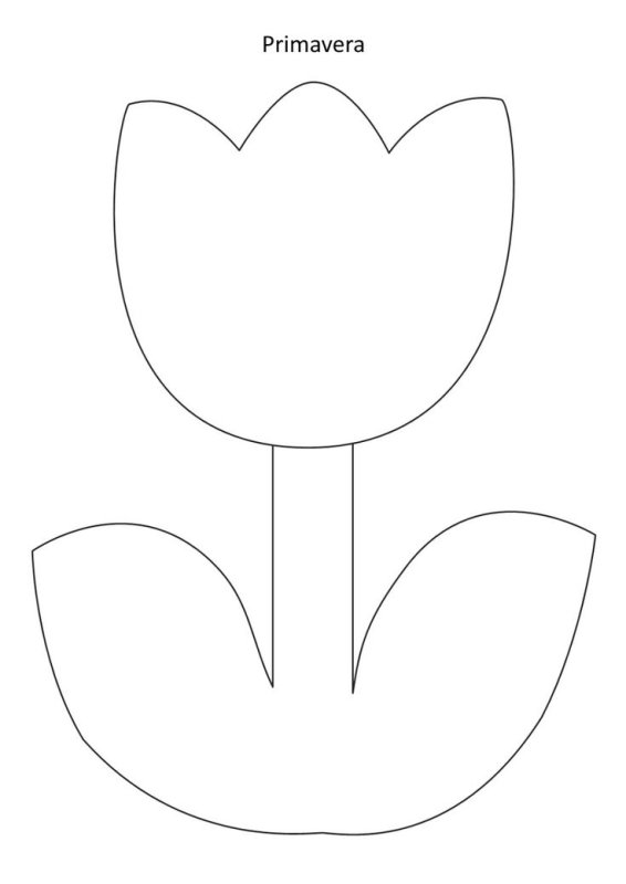 Трафарет тюльпана для вырезания