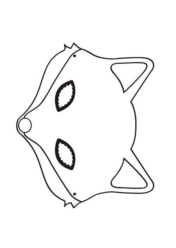 Маска лисы раскраска