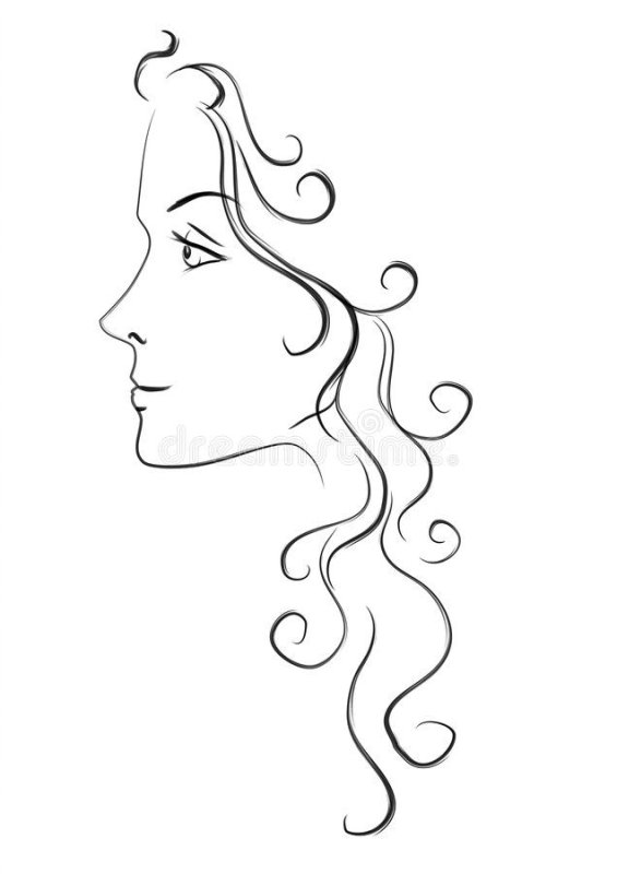 Очертания лица женщины