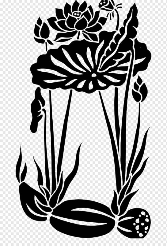 Кувшинка трафарет