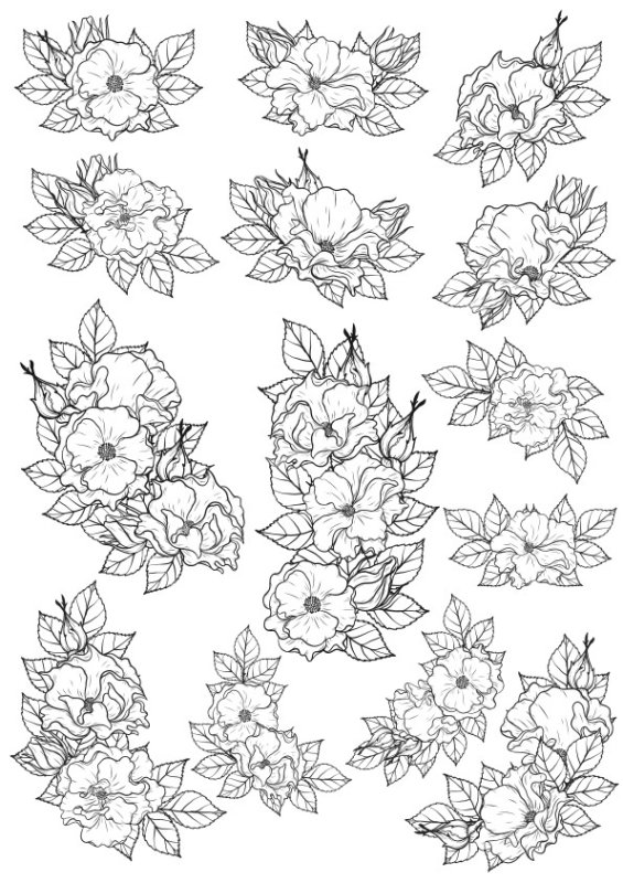 Макет цветов для гравировки