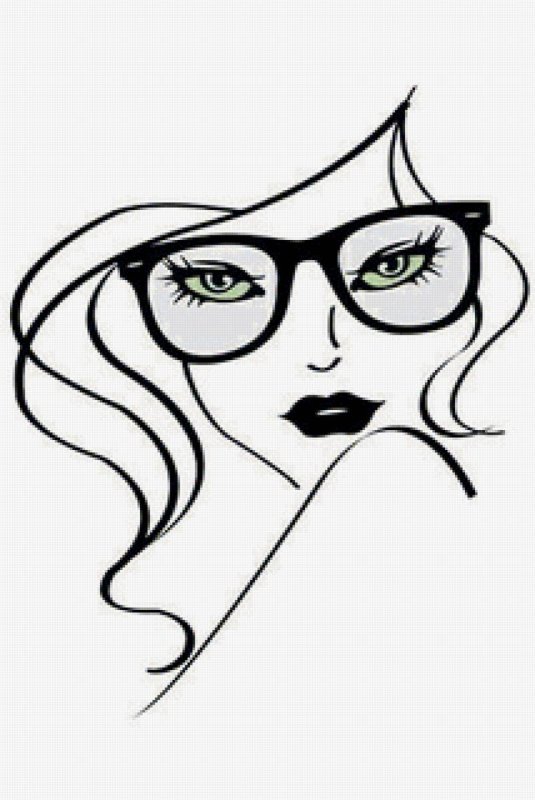 Девушка в очках рисунок