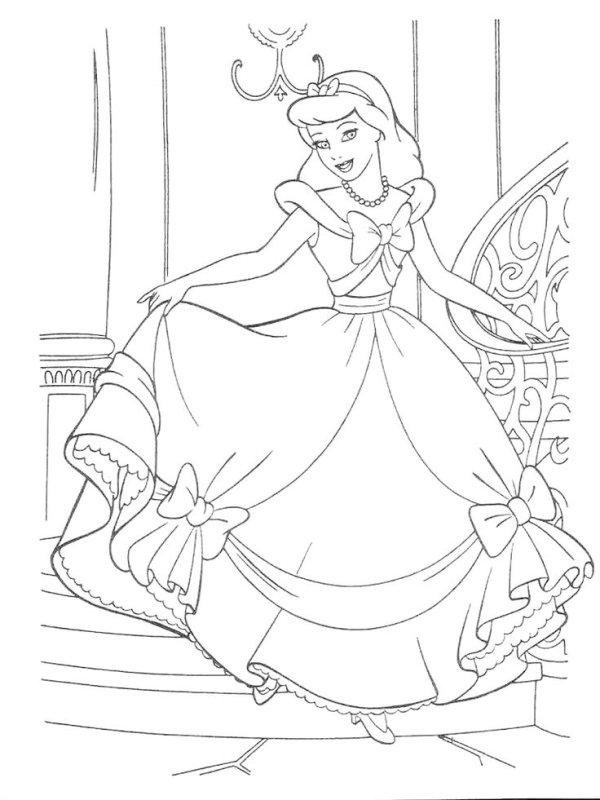 Раскраски золушканцесы Дисней