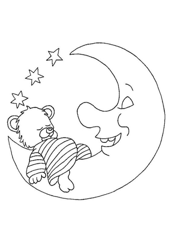 Трафарет Луны на новый год