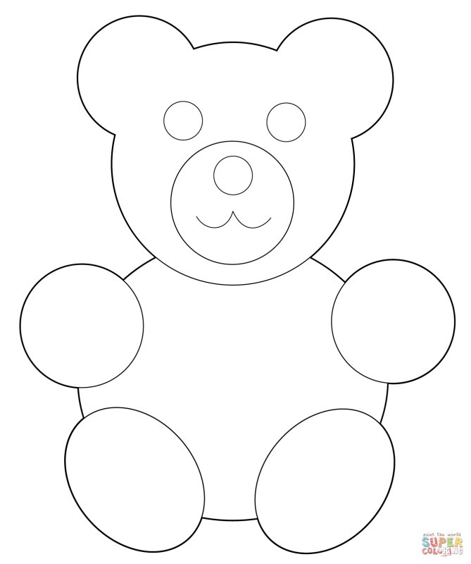 Мишка трафарет