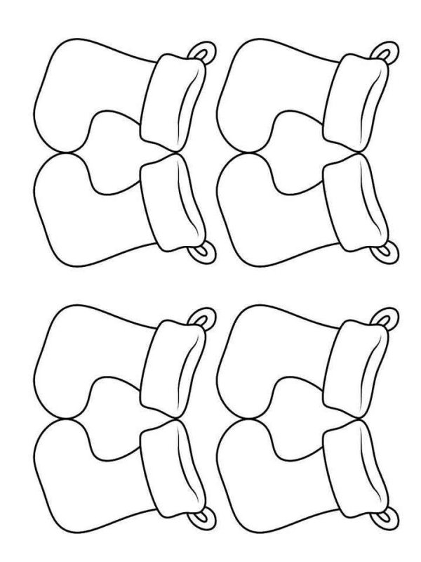 Новогодний носок раскраска