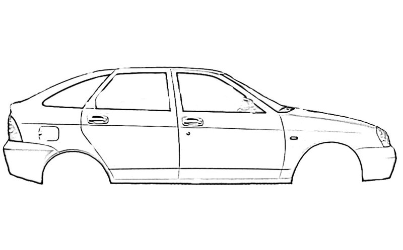 Чертеж Лада Приора хэтчбек