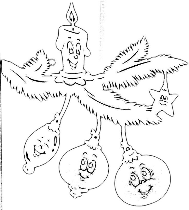 Трафареты на окна новогодние