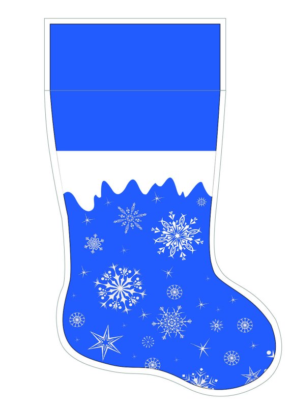 Сапожок синий новогодний