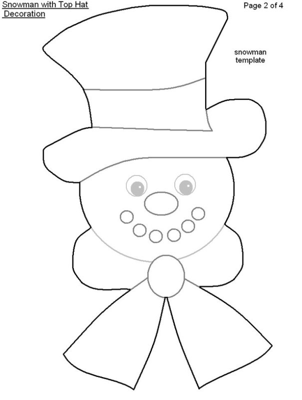 Шляпка для снеговика трафарет