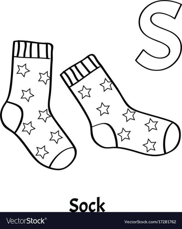Носочки раскраска для малышей