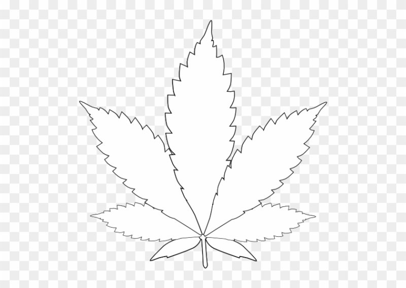 Лист конопли трафарет