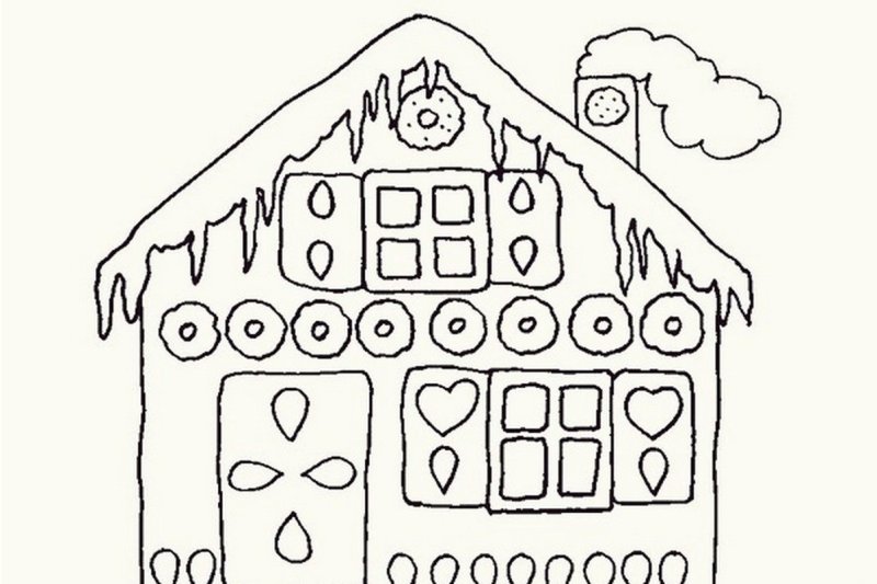 Трафарет домика для вырезания