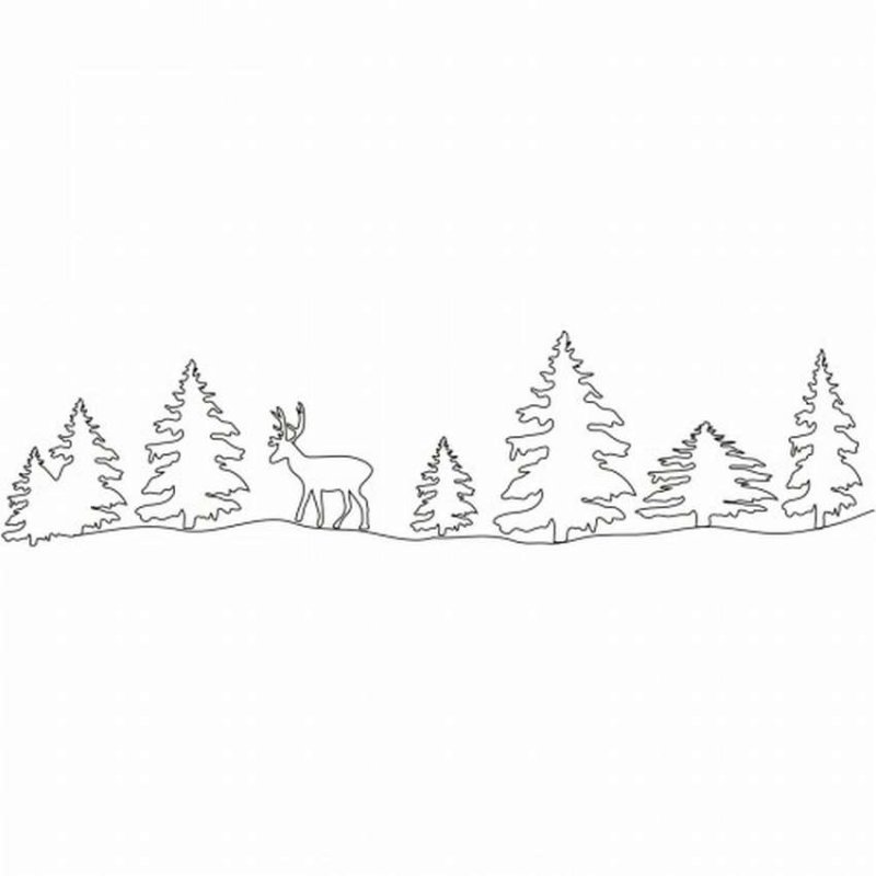 Новогодний лес трафареты для вырезания