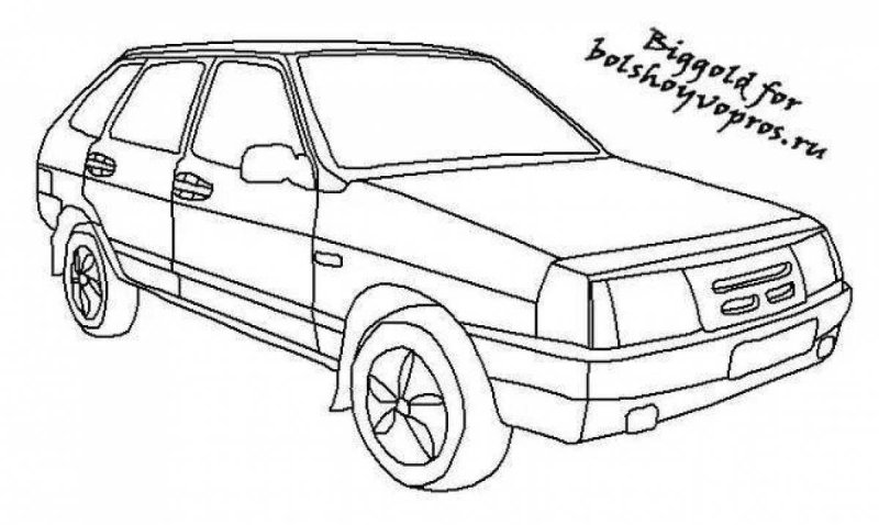 Раскраски машинки ВАЗ 2109