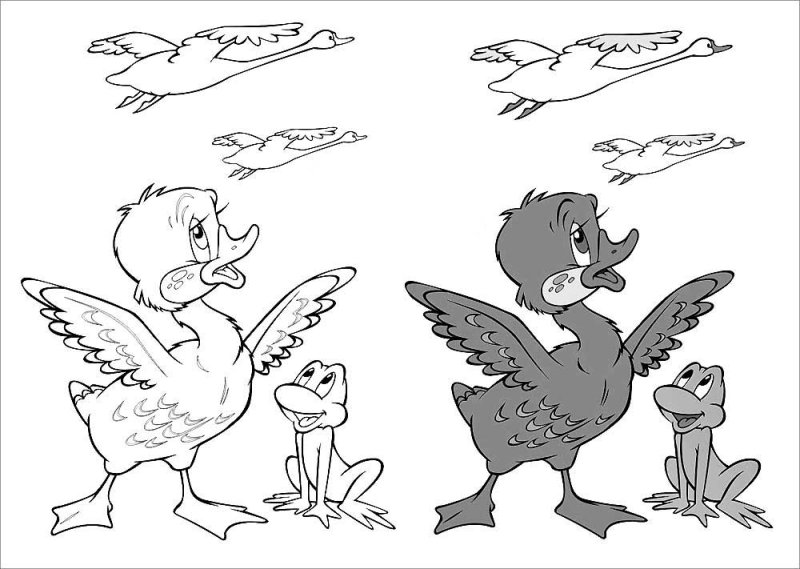 Гадкий утенок картинки раскраски