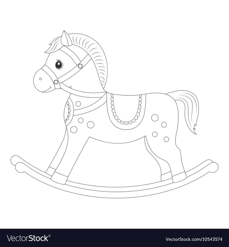 Лошадка раскраска для детей