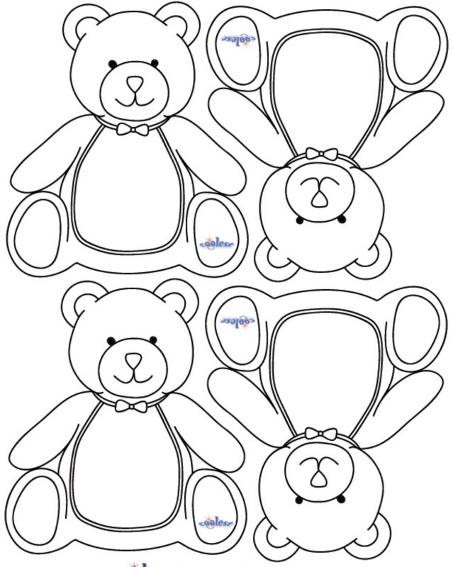 Шаблон медвежонка для вырезания