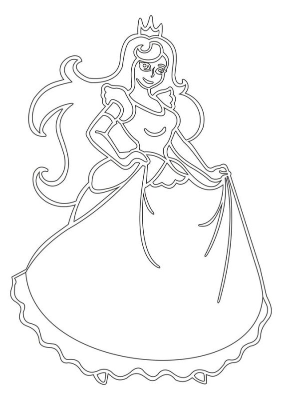 Трафарет принцессы на окно