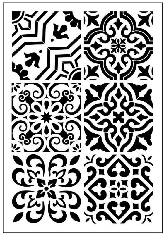 Марокканский узор трафарет