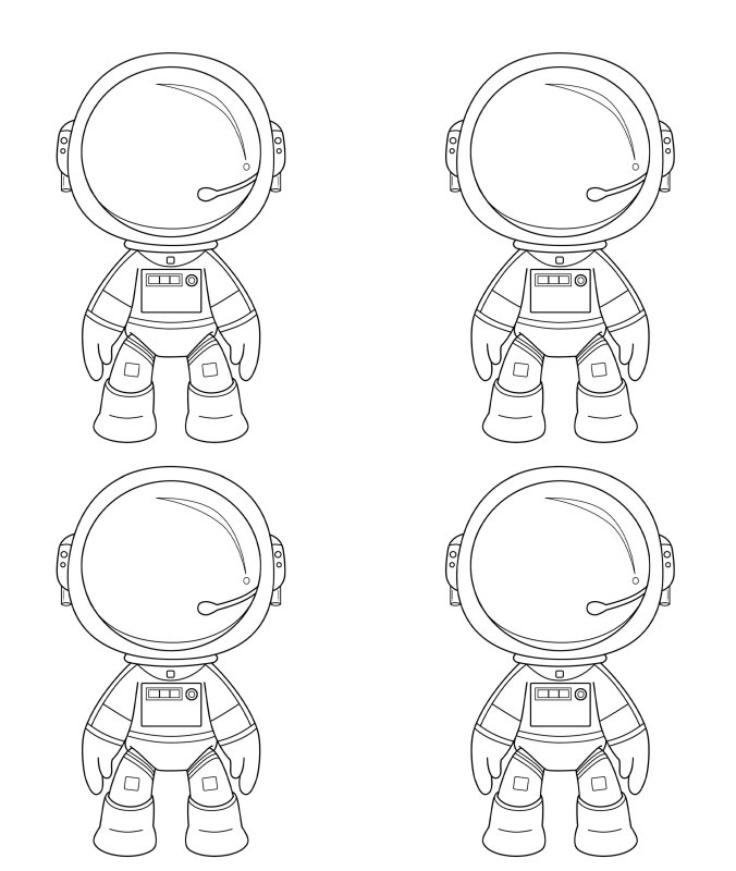 Космонавт картинка для детей шаблоны